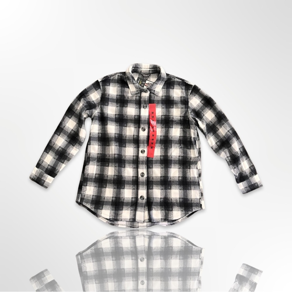 Eddie Baur Women's Microfleece Button Up Flannel
Black , grey & white plaid